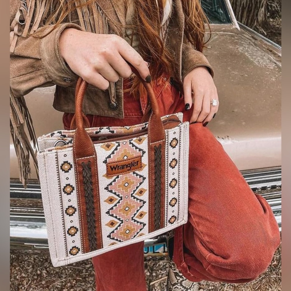 Wrangler Aztec/Southwestern Tote Crossbody with Guitar Strap NWT
